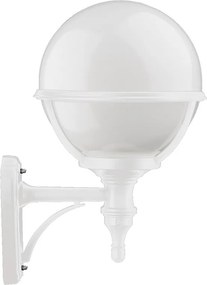 Lampa ?cienna CLIC CLAC GLOBO styl klasyczny - wys. 40 cm x g?. ø27 cm - E27 42W - poliamid - kula z poliw?glanu - ip44 - bia?y