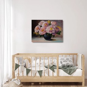 Obraz na szkle - Obraz na szkle olejny, Kwiaty w wazonie (70x50 cm)