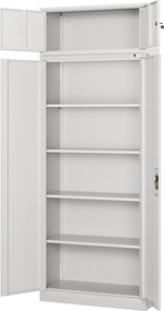 Nadstawka na szafę EWA, 900 x 380 x 400 mm, szara