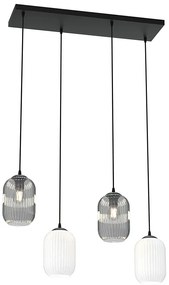 Nowoczesna lampa wisząca opal + grafit 2X D164 Z4-R81