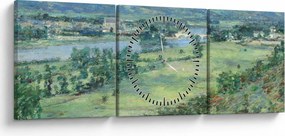 Obraz - Theodore Robinson, The Valley of the Seine, From the Hills of Giverny, reprodukcje (z zegarem) (90x30 cm)