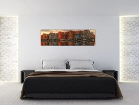 Obraz kolorowych domów (170x50 cm)
