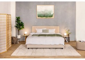 Beżowe tapicerowane łóżko dwuosobowe c 160x200 cm Myra Slim Line – Bonami Selection