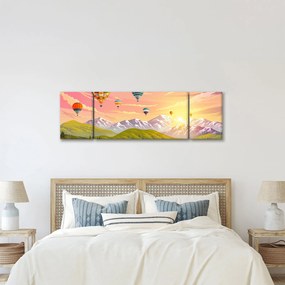 Obraz balonów nad krajobrazem (170x50 cm)