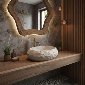 Umywalka nablatowa Rea Mika Beige