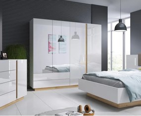 RACO Szafa 220 Biała – 2 Szuflady + 2 Drzwi + 2x lustro