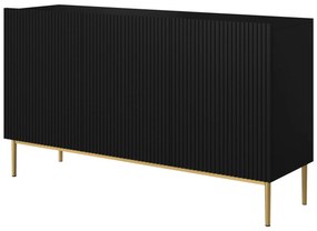 Komoda Nicole 150 cm - czarny mat / złote nóżki