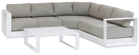 Zestaw narożny aluminiowy dla 5 osób MADRIT (biały)