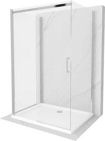 Mexen Omega-3S kabina prysznicowa 3-ścienna, rozsuwana 110x80 cm, transparent, chrom + brodzik Flat - 825-110-080-01-00-3s-4010