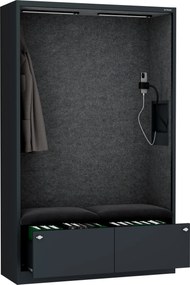 Kabina akustyczna SALLY MentalBox 1150 mm – antracytowy korpus, ciemnoszare siedzisko