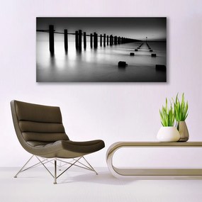 Obraz na płótnie Drewniane Molo we Mgle