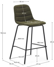 Ciemnozielone hokery zestaw 2 szt. 92,5 cm Zunilda – Kave Home