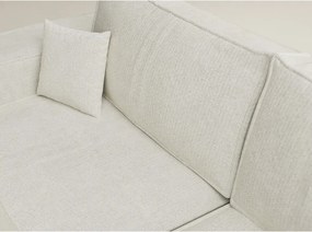 Kremowy rozkładany/ze schowkiem narożnik z tkaniny szenilowej (prawostronny/w kształcie litery L) Tonga – Maison de Rêve