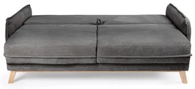 Szara sztruksowa rozkładana sofa 218 cm Tori – Bonami Selection