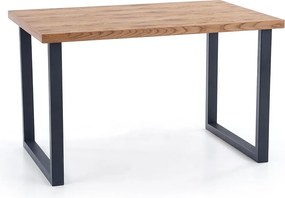 Stół HORUS 126(206)x80 jasny dąb/czarny