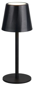 Lampa stołowa LED w kolorze matowej czerni z metalowym kloszem (wysokość 21 cm) Diaz – Trio