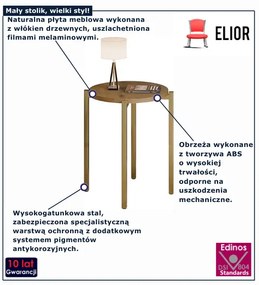 Okrągły minimalistyczny stolik kawowy dąb lancelot A5-M89