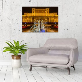 Obraz na szkle - Pałac Parlamentu, Bukareszt Rumunia (70x50 cm)