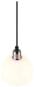 Lampa wisząca w biało-srebrnym kolorze ze szklanym kloszem ø 12 cm Molly – Trio