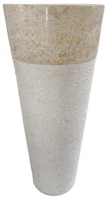 Umywalka łazienkowa LANTA – stojąca, na cokole, marmur – kolor kremowy