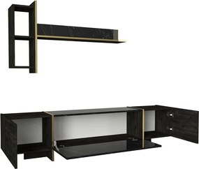 Ściana telewizyjna Veyron Black and Gold