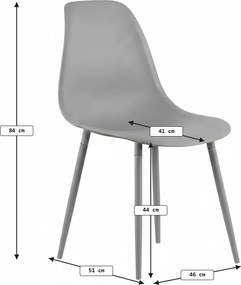 Krzesło do kuchni OSAKA plastikowe, szarobrązowe