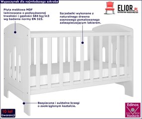 Białe łóżeczko dla niemowlaka - Pinokio 3S