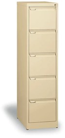 Metalowa szafa kartotekowa A4, 5 szuflad, beżowy