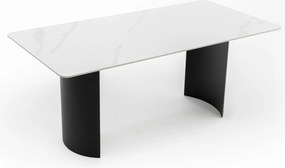 Stół prostokątny 180 cm BELIZE LUX biały spiek CARRARA BIANCO nowoczesny