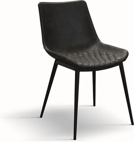 Zestaw 2 krzeseł ze sztucznej skóry w kolorze antracytowym - CANNES