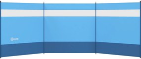 Outsunny Parawan z Oknem Przepuszczającym Światło i Torbą Transportową, Stalowe Słupki, 440x140cm, Niebieski
