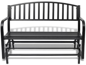 Czarna ławka-huśtawka ogrodowa - Roks