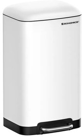 SongmicsHome Kosz na śmieci z wolnym zamykaniem SLOW, 30l, biała