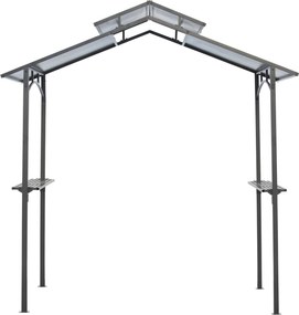 Outsunny Pawilon grillowy z dachem ognioodpornym 2,5 x 1,5 m wiata grillowa z 2 półkami stal PC