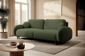 Masseno Sofa AGIO z funkcją spania i pojemnikiem na pościel, Rozkładana sofa - Zielony, CASTEL 39
