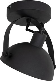 Industrialna lampa sufitowa czarna ze złotem 15 cm regulowana - Magnax