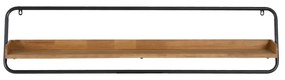 Półka z litego drewna kauczukowego w naturalnym kolorze 120 cm – Ixia