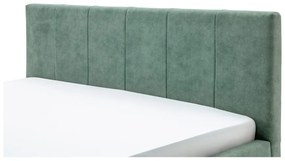 Zielone tapicerowane łóżko dwuosobowe ze schowkiem i stelażem 180x200 cm Lizzano – Meise Möbel