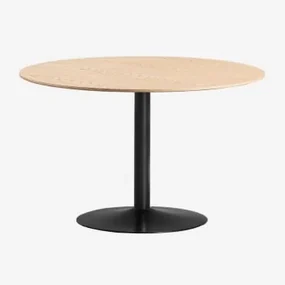 Okrągły Stół Do Jadalni Z Płyty Mdf I Metalu Yvetta Roble & Ø120 Cm & Negro - Sklum