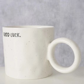 Kubek z okrągłym uchem GOOD LUCK, 360 ml
