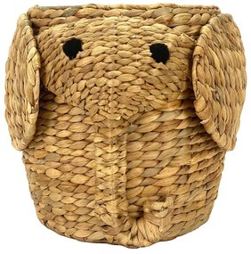 Dziecięcy kosz na zabawki z hiacyntu wodnego w naturalnym kolorze ø 30x35 cm Elephant – Compactor