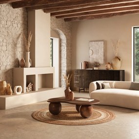 Ciemnobrązowa komoda z litego drewna mango 160x75x40 cm Kalai – MOME