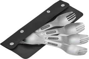 Widelce ze stali nierdzewnej w kolorze srebra zestaw 4 szt. Spork – Black + Blum