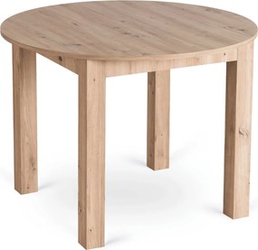 Okrągły stół rozkładany Harry 102-142 cm do małej jadalni, dąb artisan