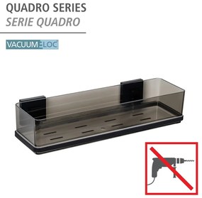 Czarna samoprzylepna plastikowa półka łazienkowa Quadro – Wenko