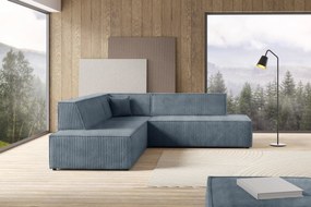Masseno Narożnik TESSO z funkcją spania i pojemnikiem na pościel Narozniki L, Rozkładana sofa - Szary, TILIA 85