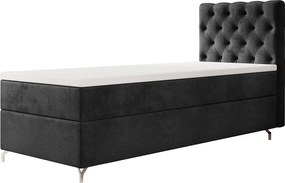 BOXBETT CHESTER 90x200 Monolith 97 z materacem H3 i topperem łóżko z pojemnikiem, pojedyncze, hotelowe, do sypialni, ze schowkiem