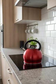 Czerwony tradycyjny czajnik z gwizdkiem 3L R3-S63