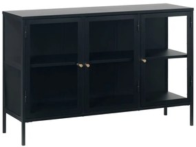 Czarna metalowa witryna 132x85 cm Carmel – Unique Furniture