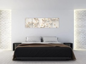 Obraz - Złoty kwiat - abstrakcja (170x50 cm)